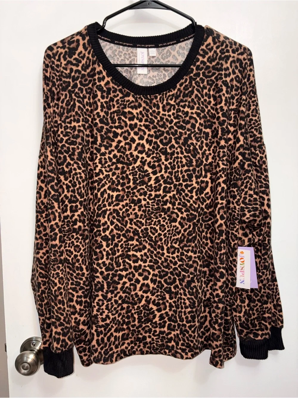 Joyspun Leopard Print Long Sleeve Sweater